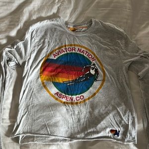 Aviator Nation Heather grey long sleeve. Aspen.
